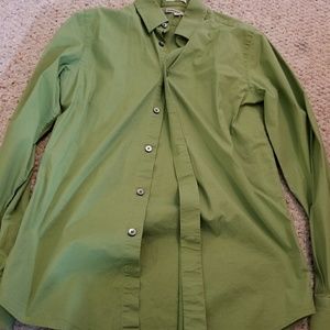 Green button down